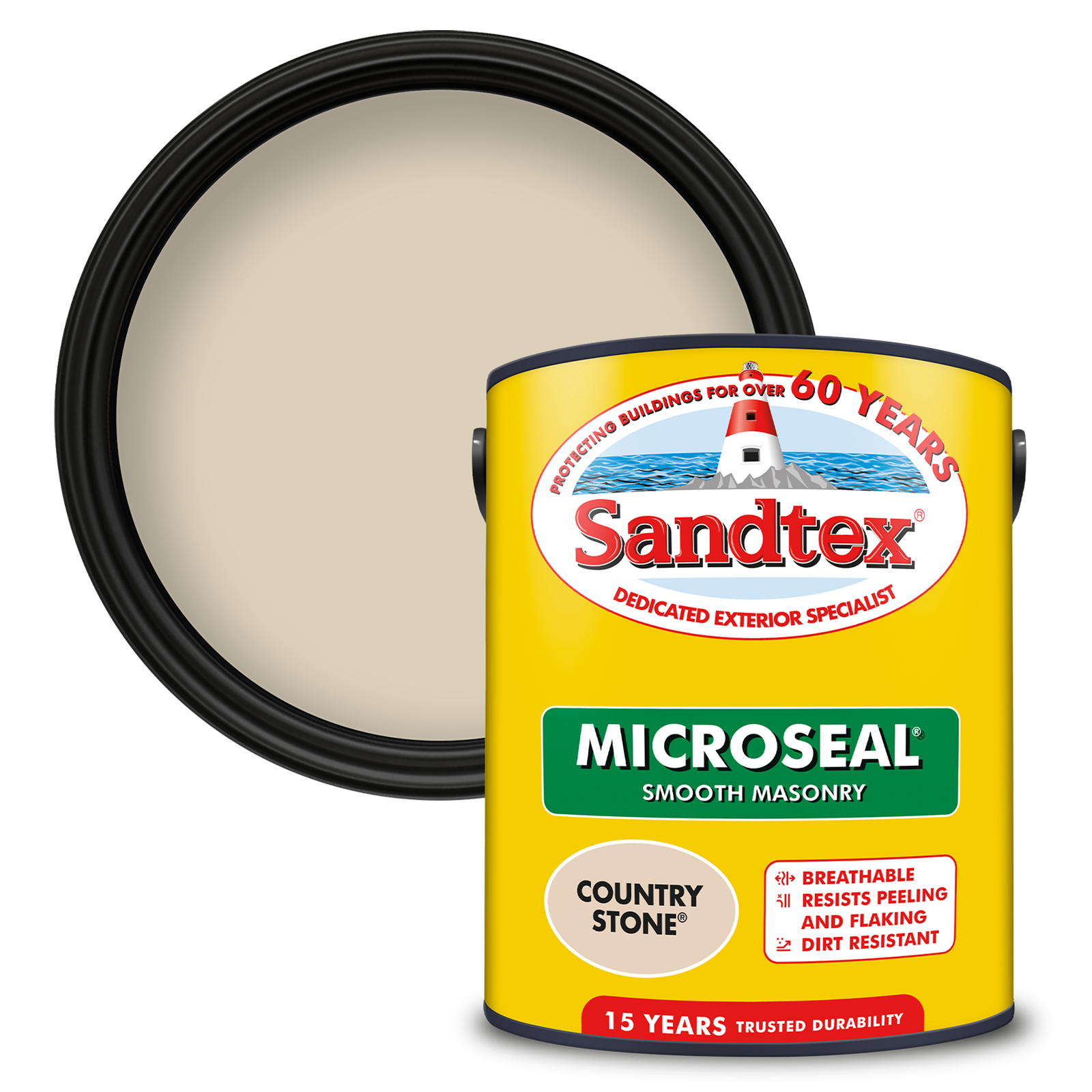Sandtex 15 Year Weatherproof Exterior Wall Paint - Country Stone