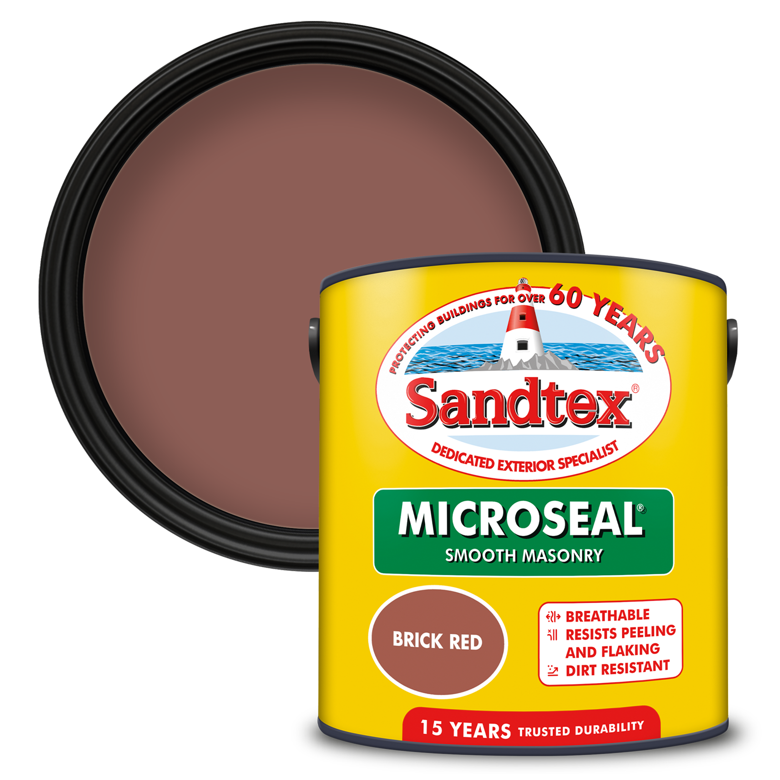 Sandtex 15 Year Weatherproof Exterior Wall Paint - Brick Red