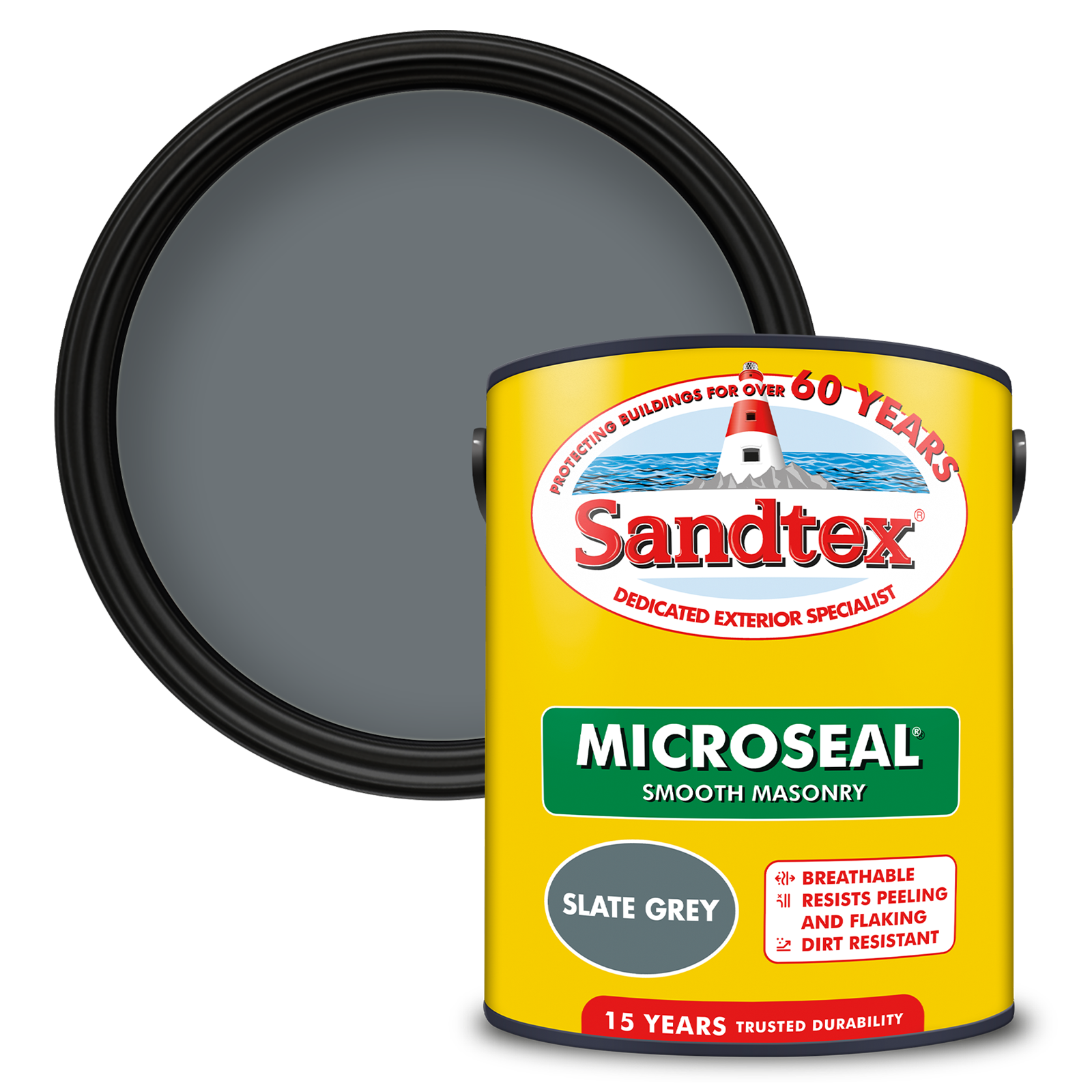 Sandtex 15 Year Weatherproof Exterior Wall Paint - Slate Grey