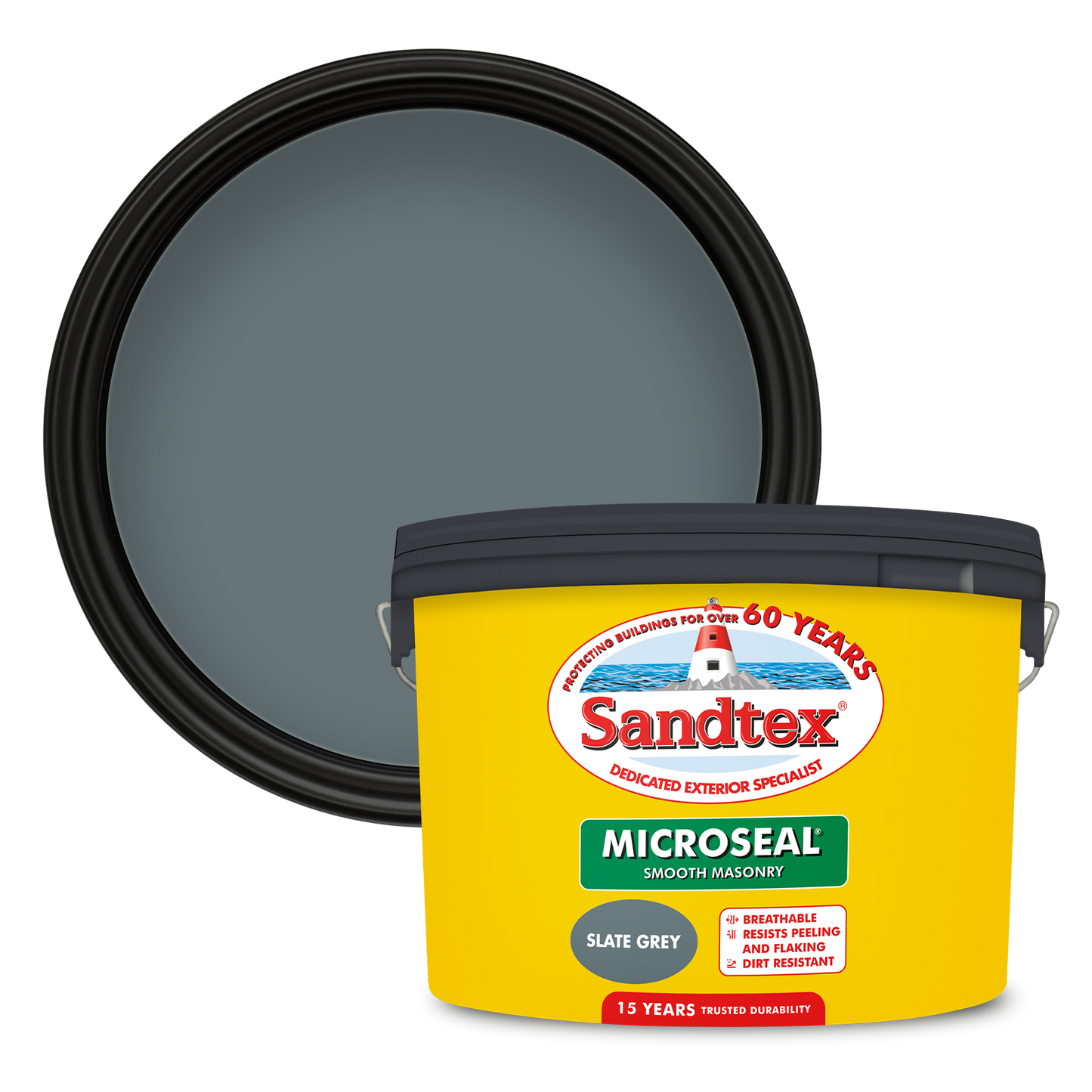 Sandtex 15 Year Weatherproof Exterior Wall Paint - Slate Grey