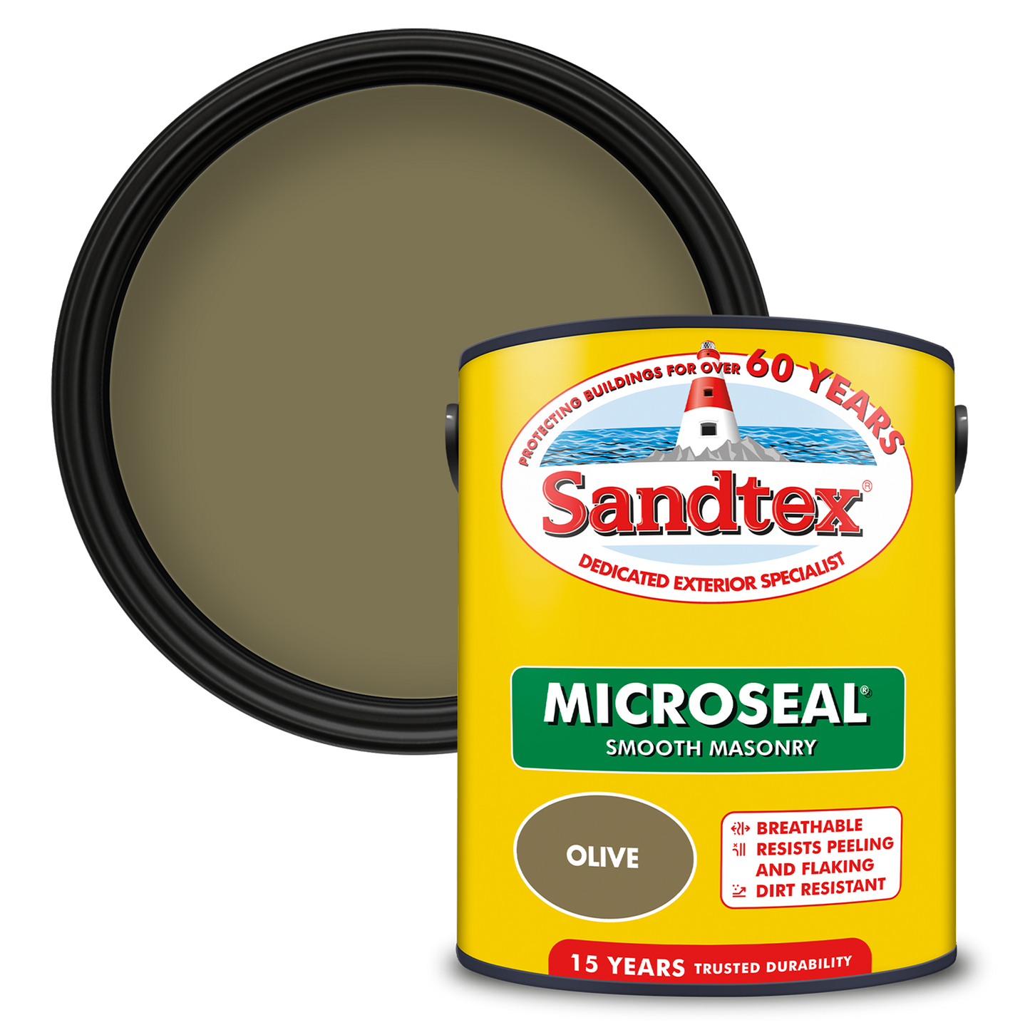 Sandtex 15 Year Weatherproof Exterior Wall Paint - Olive