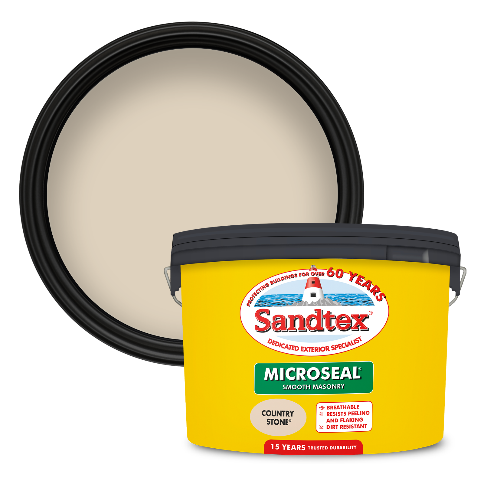Sandtex 15 Year Weatherproof Exterior Wall Paint - Country Stone