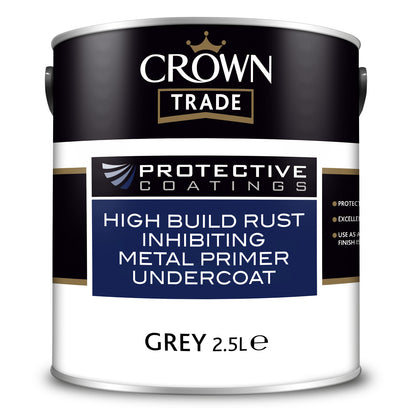 Crown Trade Rust Inhibiting Metal Primer Undercoat - Grey - 2.5 Litre