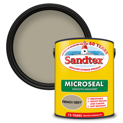 Sandtex 15 Year Weatherproof Exterior Wall Paint - French Grey