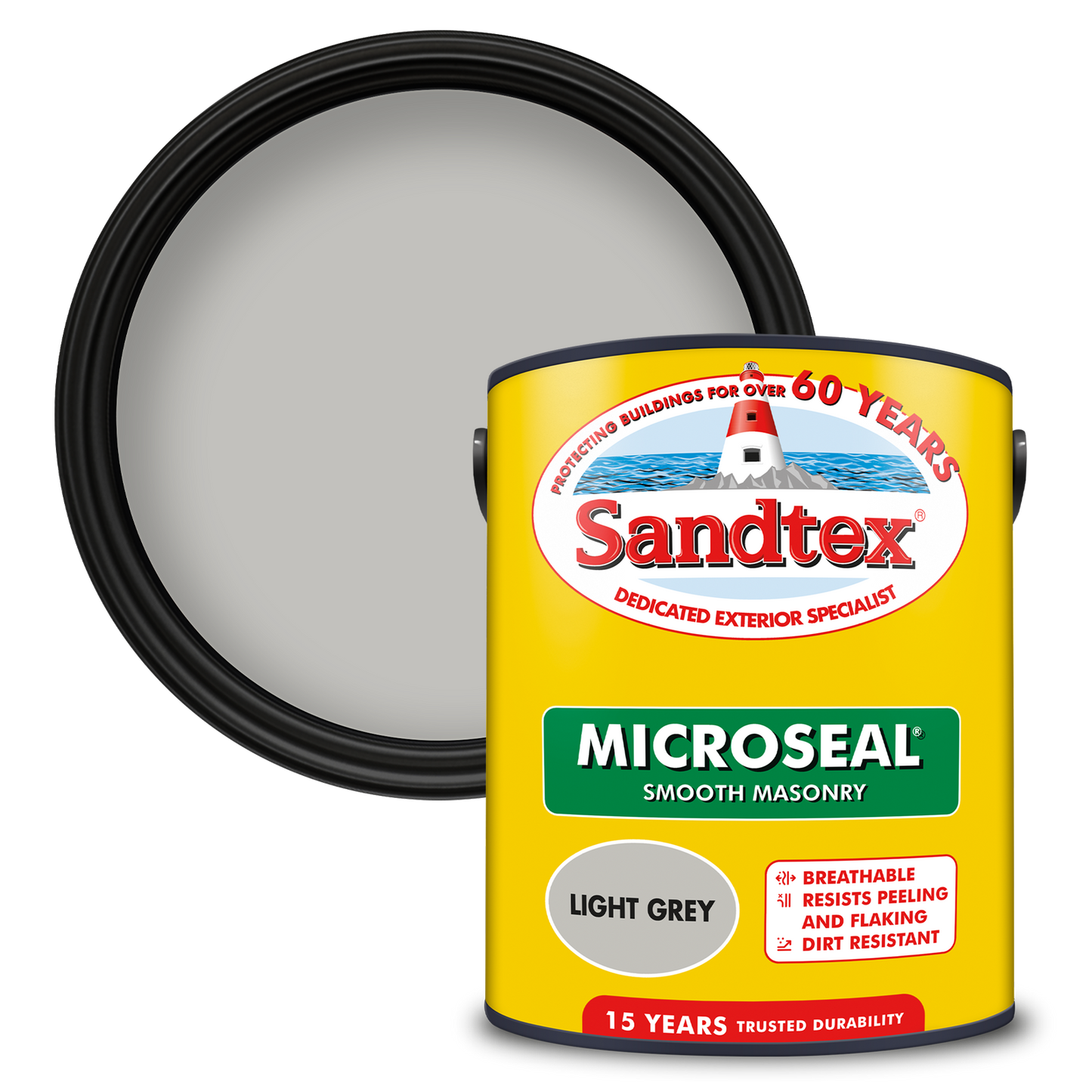 Sandtex 15 Year Weatherproof Exterior Wall Paint - Light Grey
