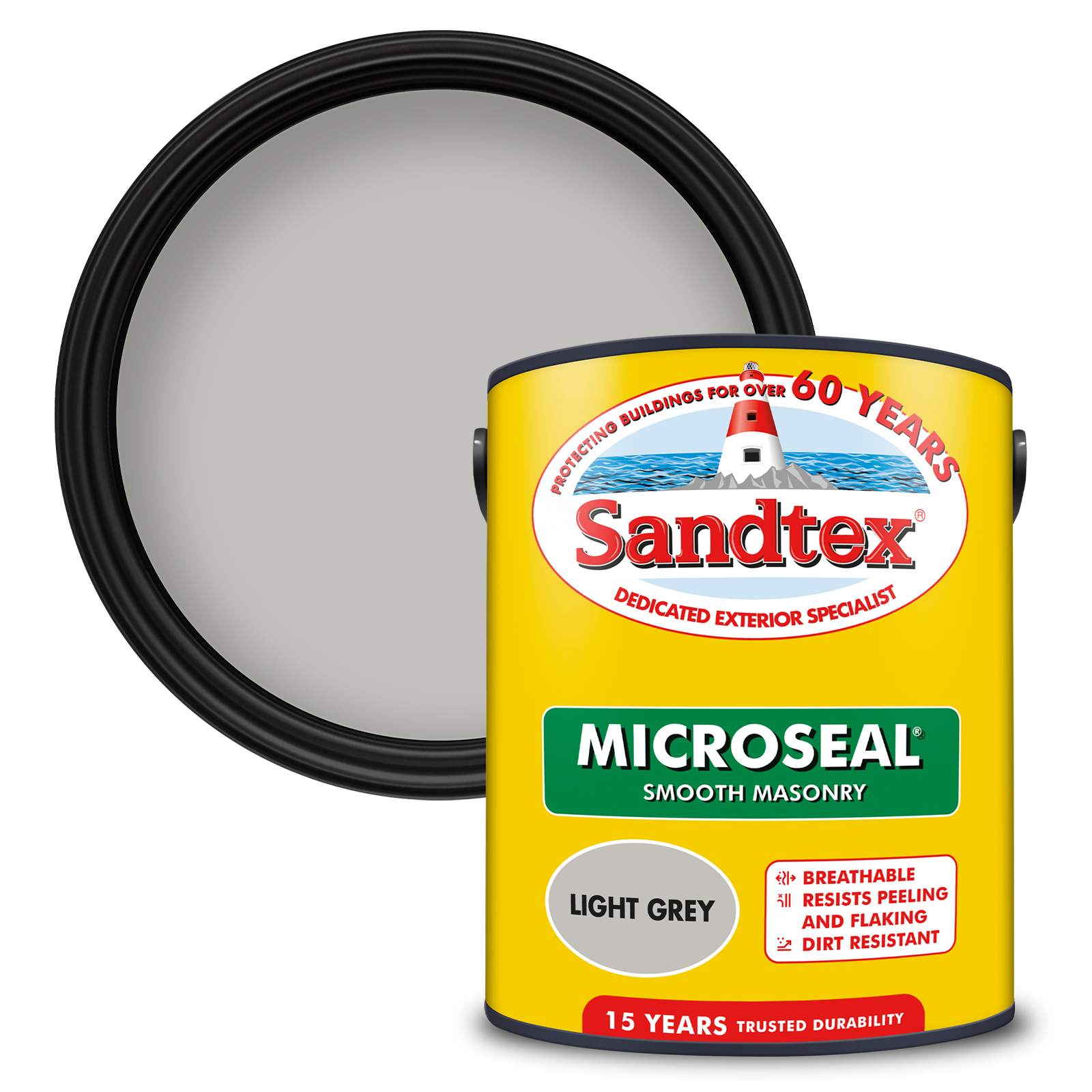 Sandtex 15 Year Weatherproof Exterior Wall Paint - Light Grey