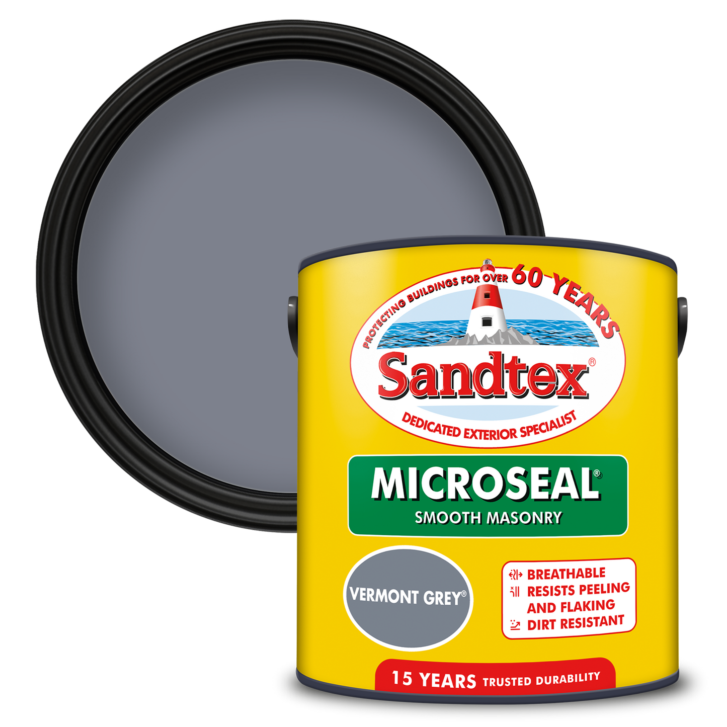 Sandtex 15 Year Weatherproof Exterior Wall Paint - Vermont Grey