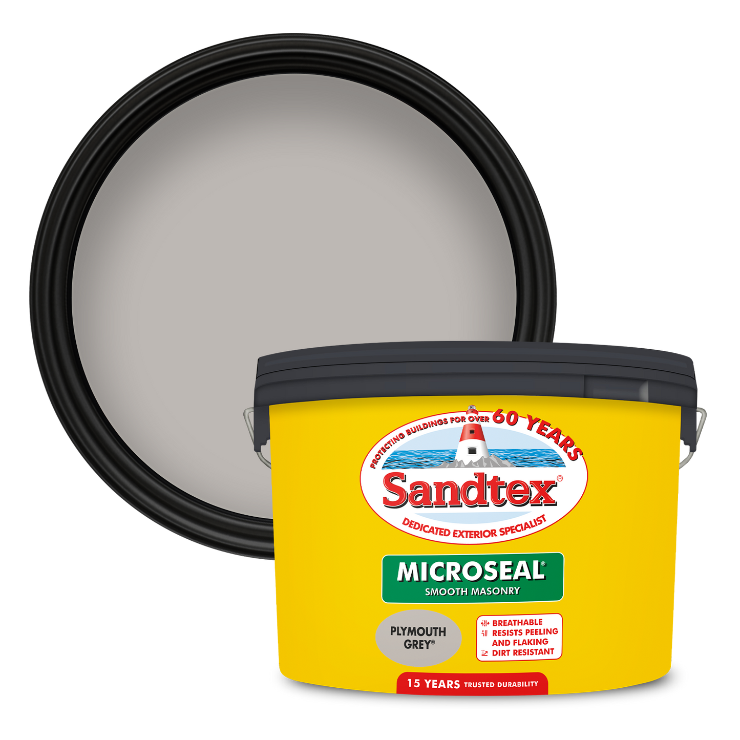 Sandtex 15 Year Weatherproof Exterior Wall Paint - Plymouth Grey