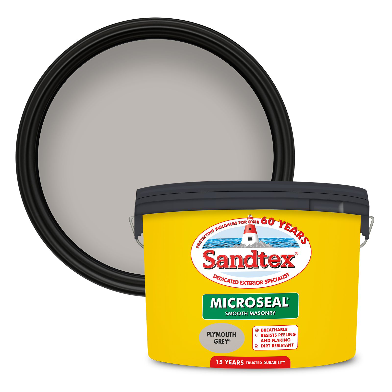Sandtex 15 Year Weatherproof Exterior Wall Paint - Plymouth Grey