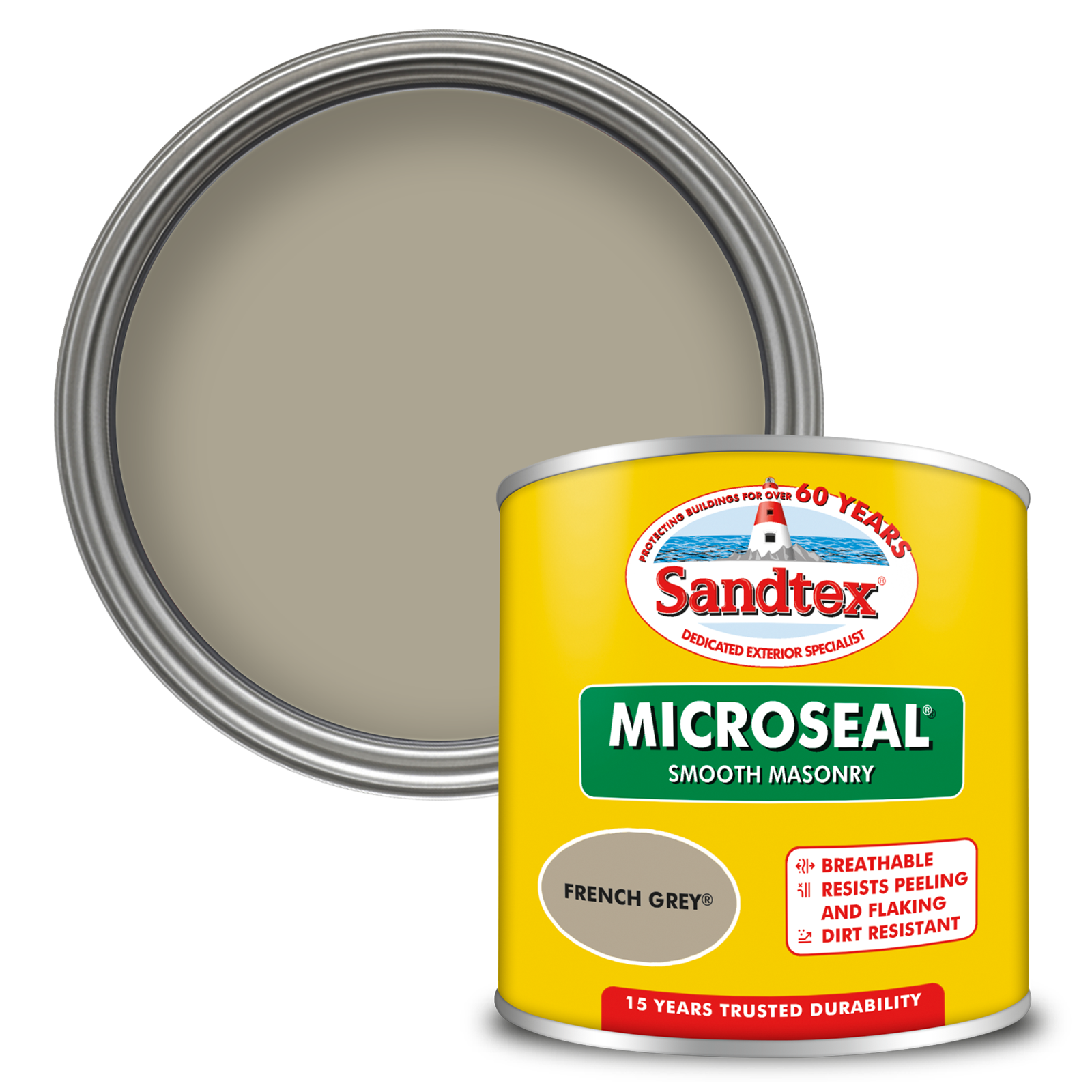 Sandtex 15 Year Weatherproof Exterior Wall Paint - French Grey