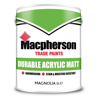 Macpherson Durable Acrylic Matt Washable Paint - Magnolia