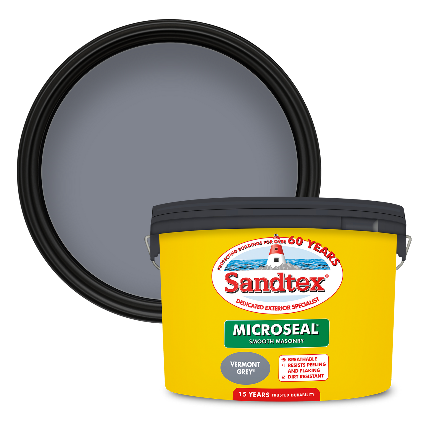 Sandtex 15 Year Weatherproof Exterior Wall Paint - Vermont Grey