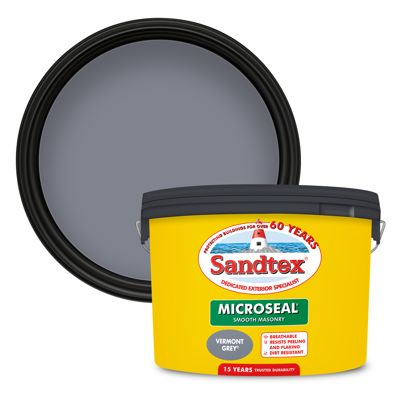 Sandtex 15 Year Weatherproof Exterior Wall Paint - Vermont Grey