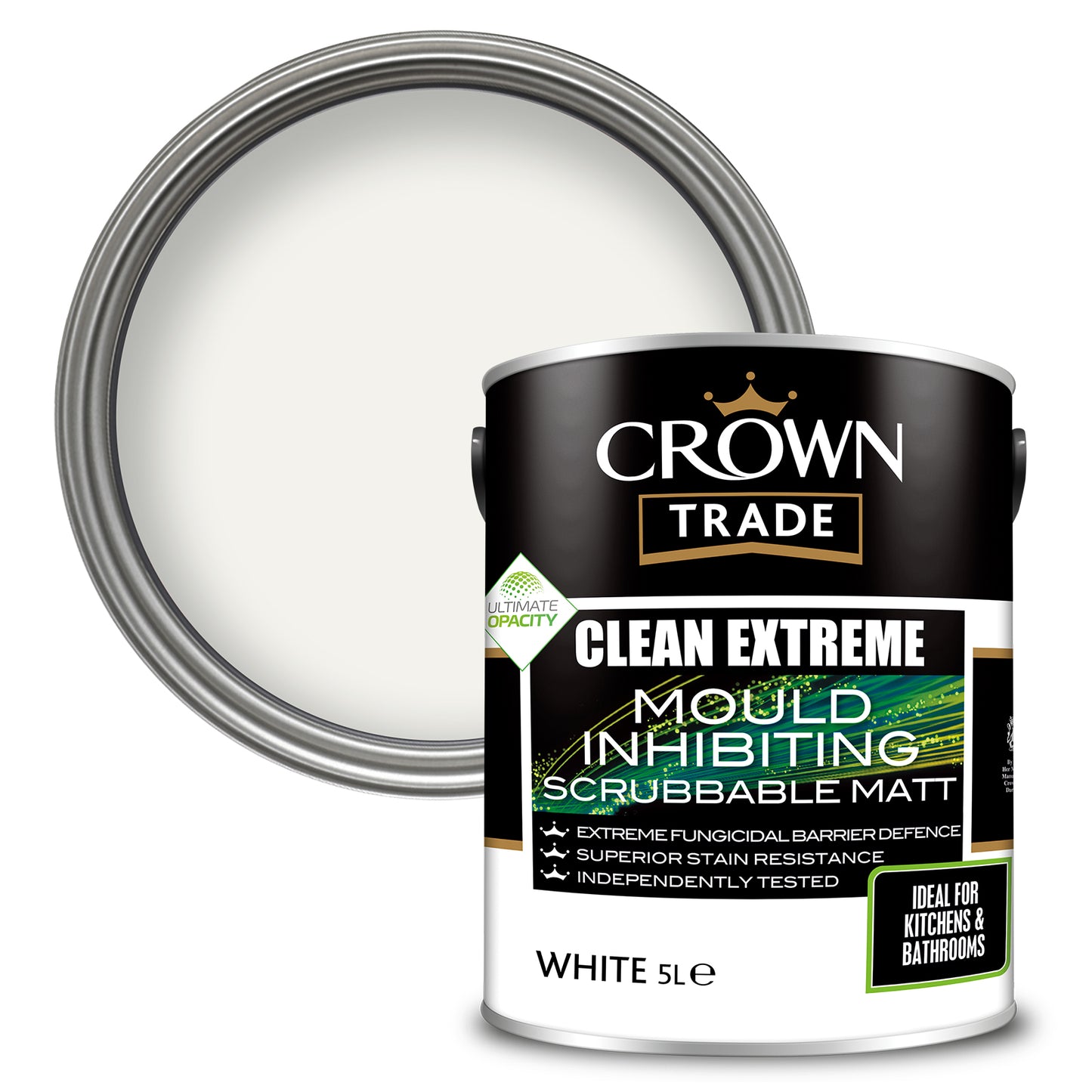 Crown Trade Clean Extreme Mould Inhibiting Matt Paint - White