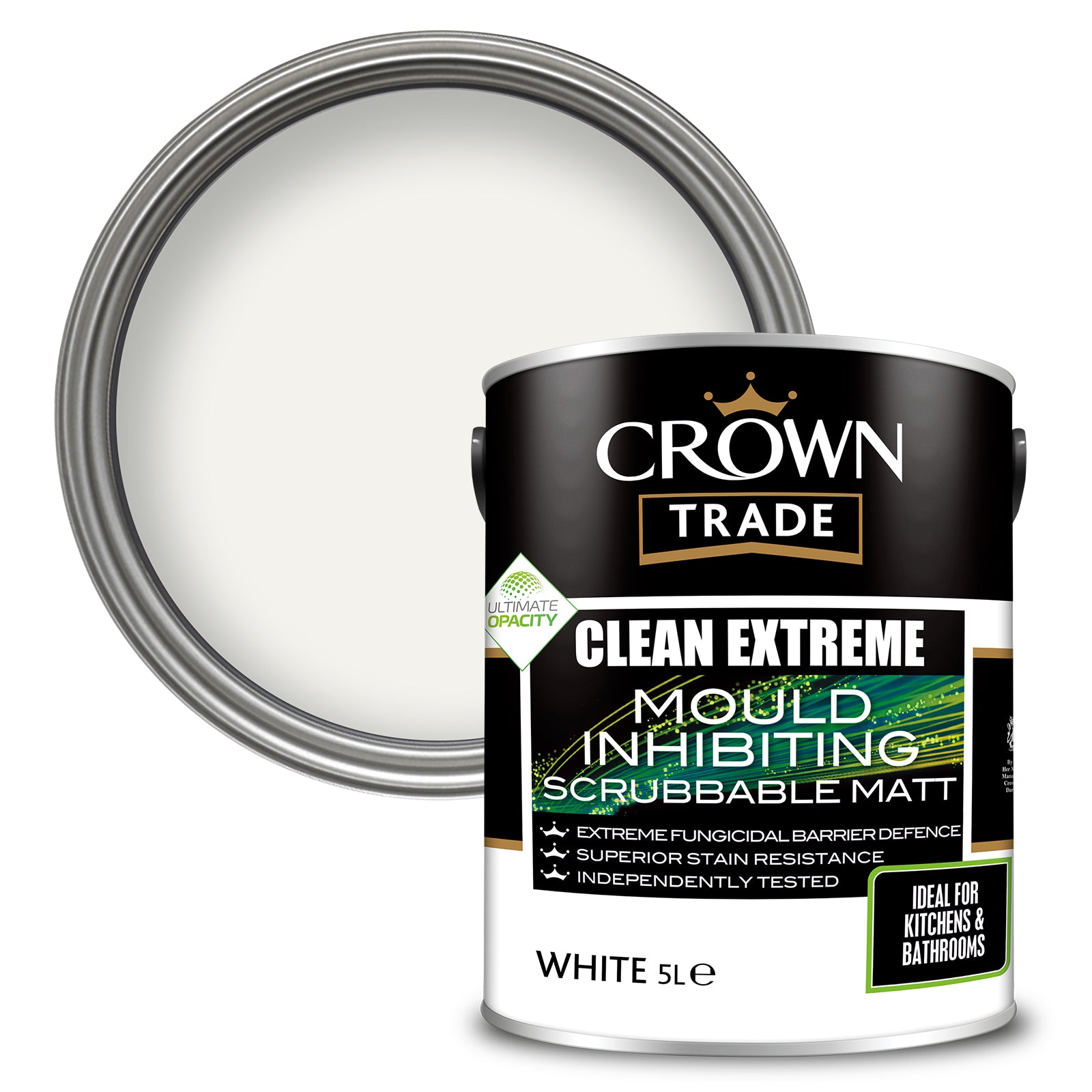 Crown Trade Clean Extreme Mould Inhibiting Matt Paint - White