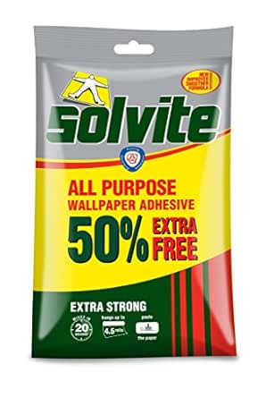 Solvite All Purpose Wallpaper Paste 3 Rolls + 50% Free