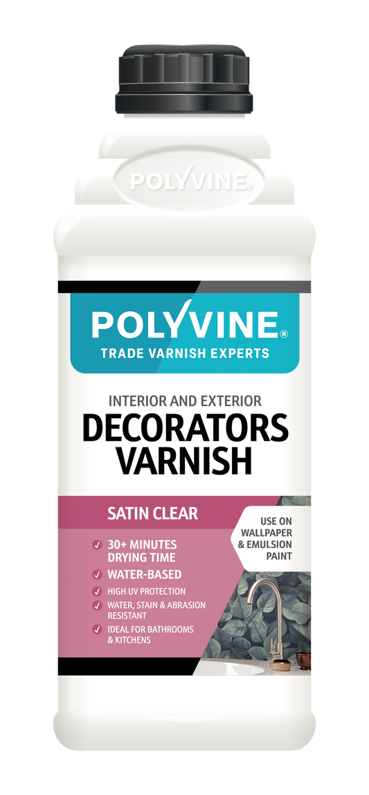 Polyvine Decorators Varnish Satin Clear 1 litre tin
