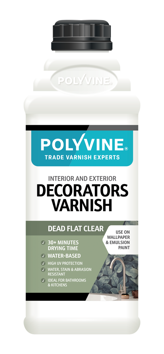 Polyvine Decorators Varnish Dead Flat Clear 1 litre tin