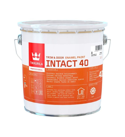 Tikkurila Intact 40 Durable Interior Semi-Gloss Enamel Paint - White