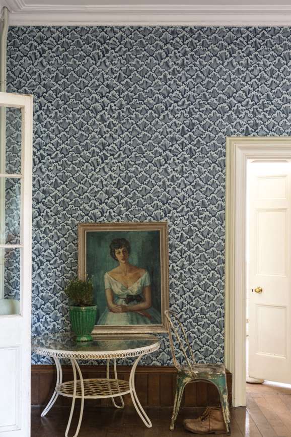 Farrow & Ball Aranami wallpaper in a room setting
