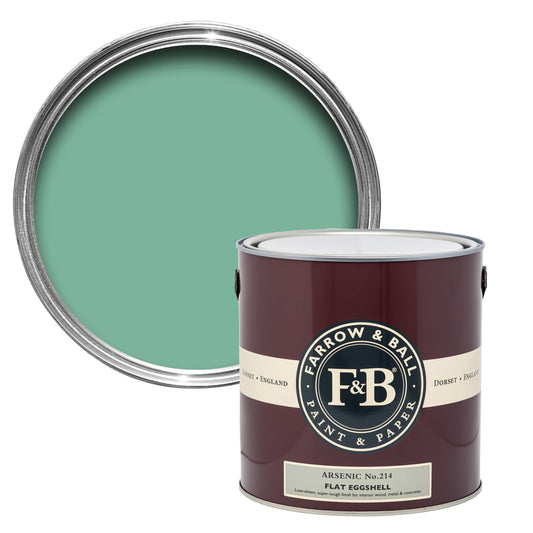 Farrow & Ball 2.5L Flat Eggshell Arsenic No.214