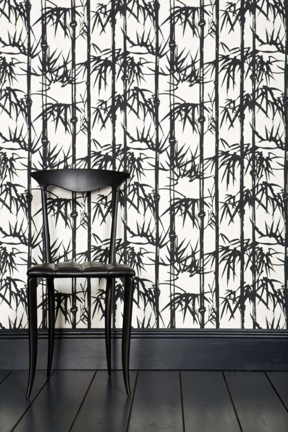 Farrow & Ball Bamboo wallpaper in a room setting