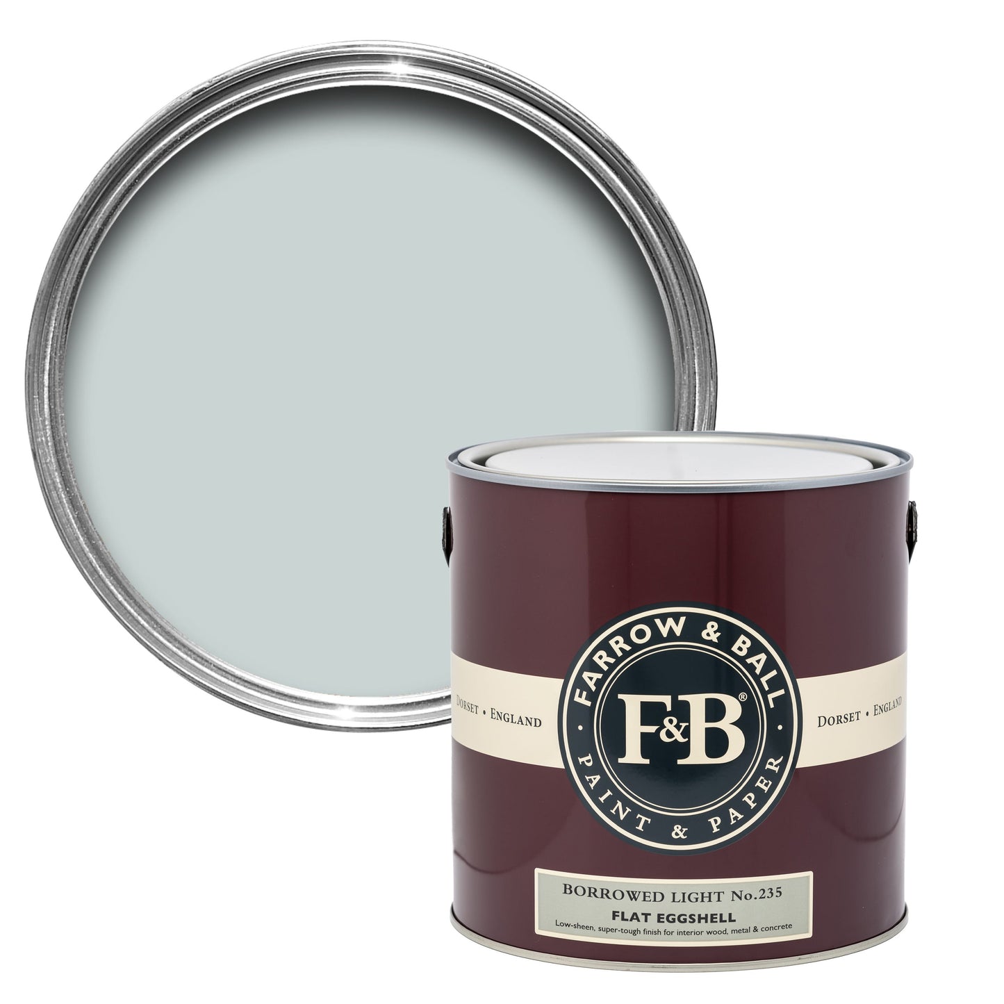 Farrow & Ball 5L Flat Eggshell Borrowed Light No.235