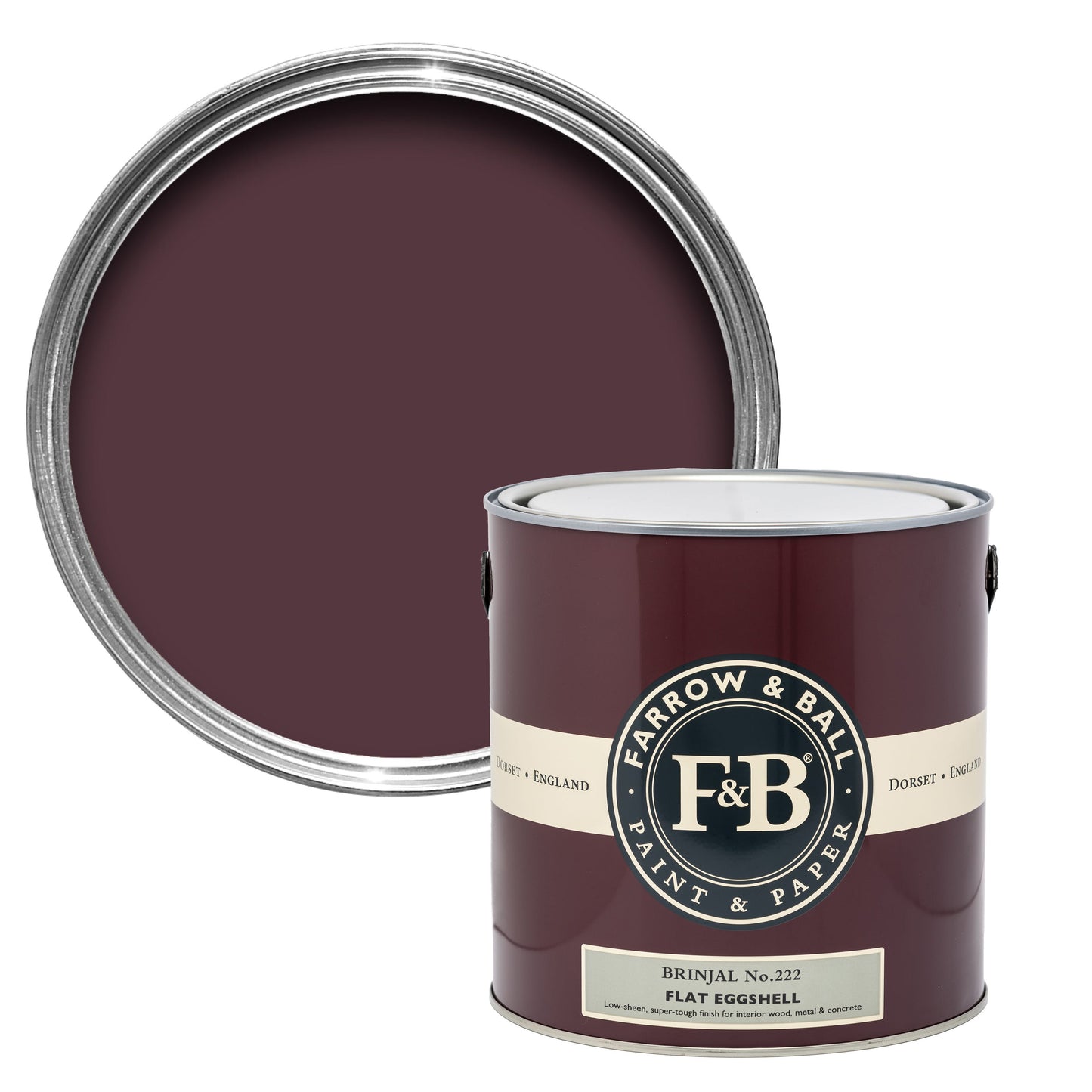 Farrow & Ball 5L Flat Eggshell Brinjal No.222