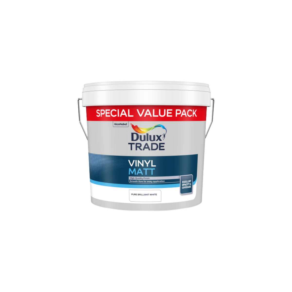 Dulux Trade Vinyl Matt Pure Brilliant White S.V.P. - 7.5 Litre