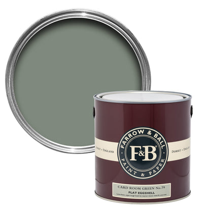 Farrow & Ball 750ml Flat Eggshell Card Room Green No.79