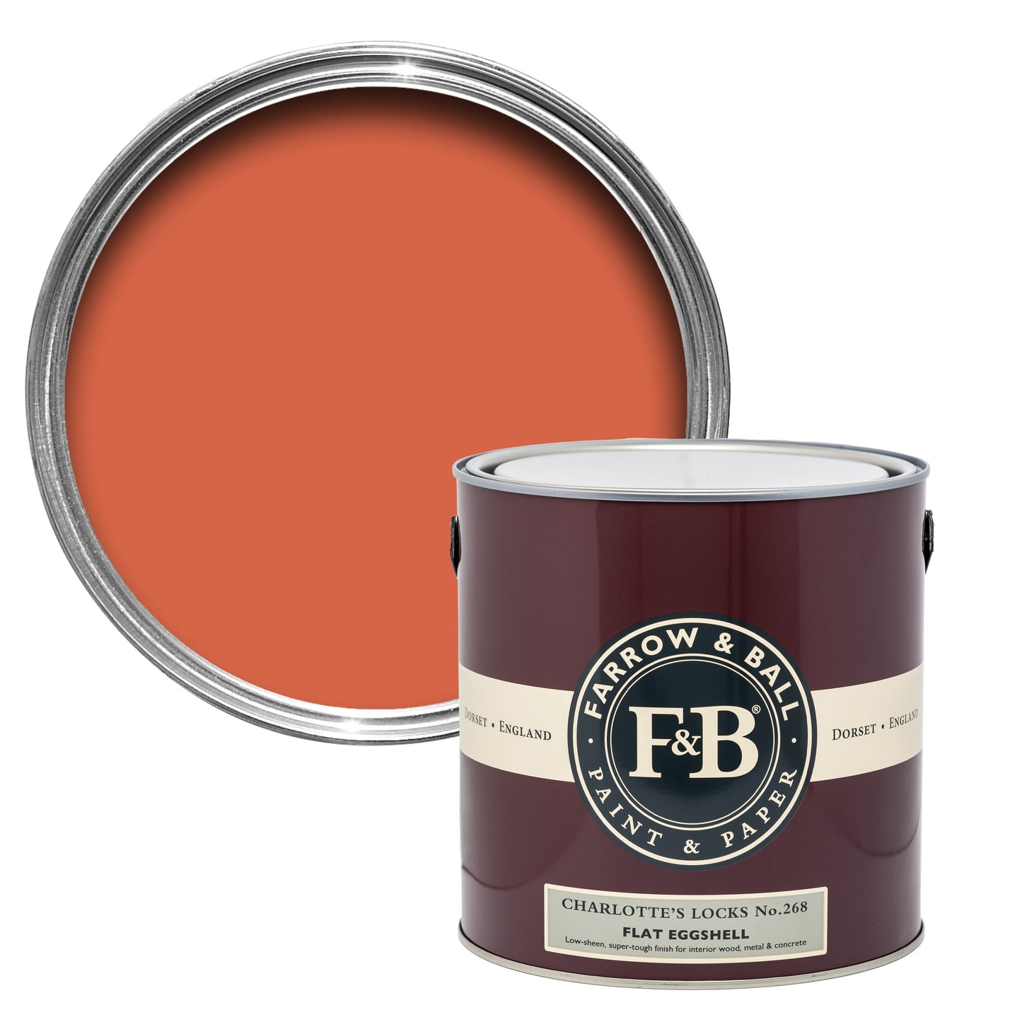 Farrow & Ball 2.5L Flat Eggshell Charlotte Locks No.268