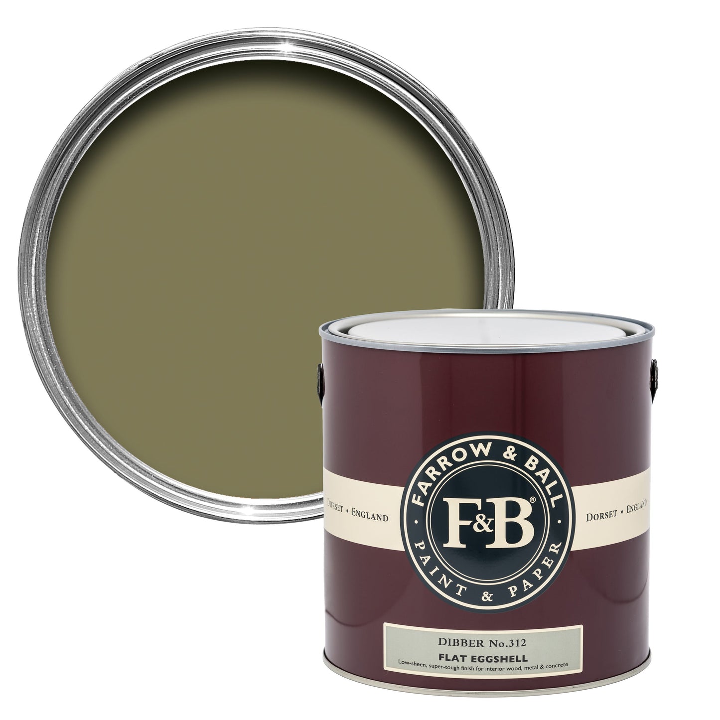 Farrow & Ball 5L Flat Eggshell Dibber No.312