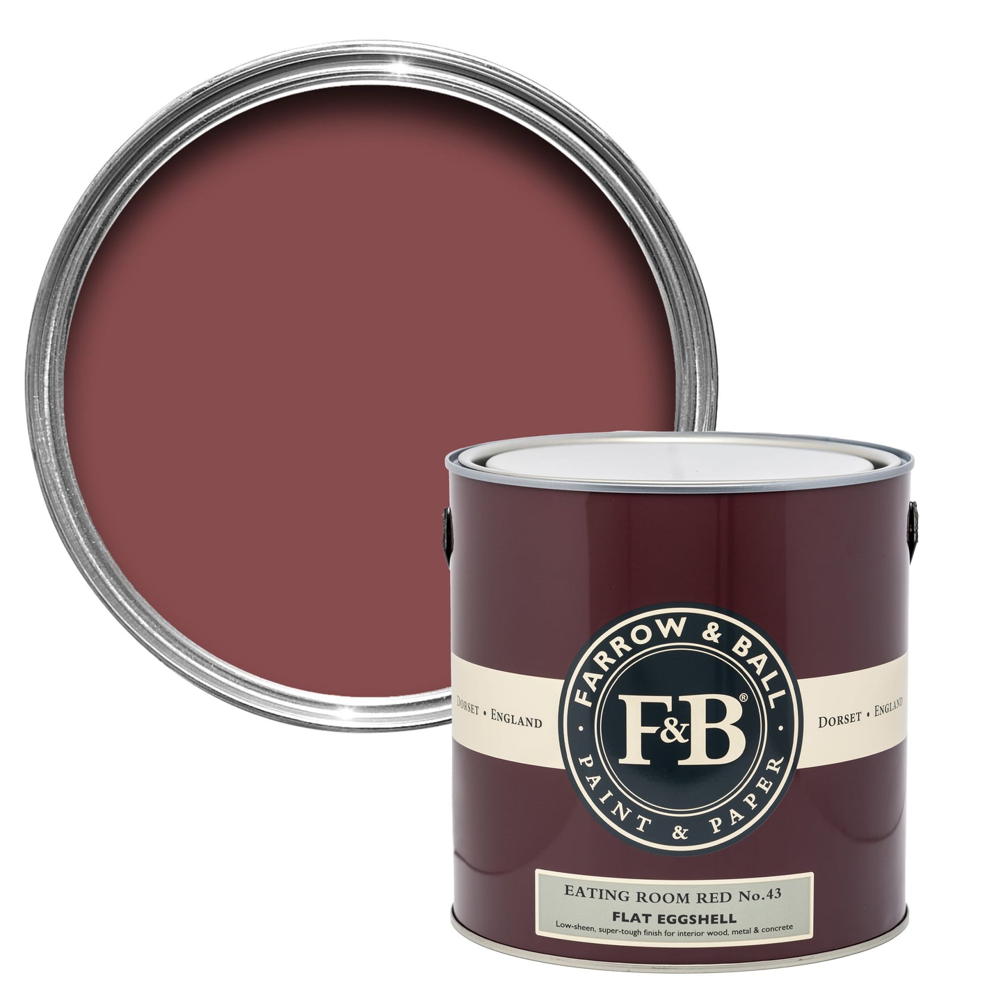 Farrow & Ball 5L Flat Eggshell Eating Room Red No.43
