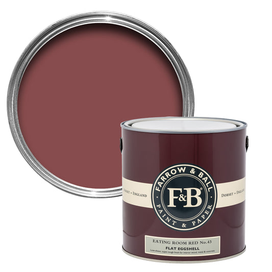 Farrow & Ball 2.5L Flat Eggshell Eating Room Red No.43