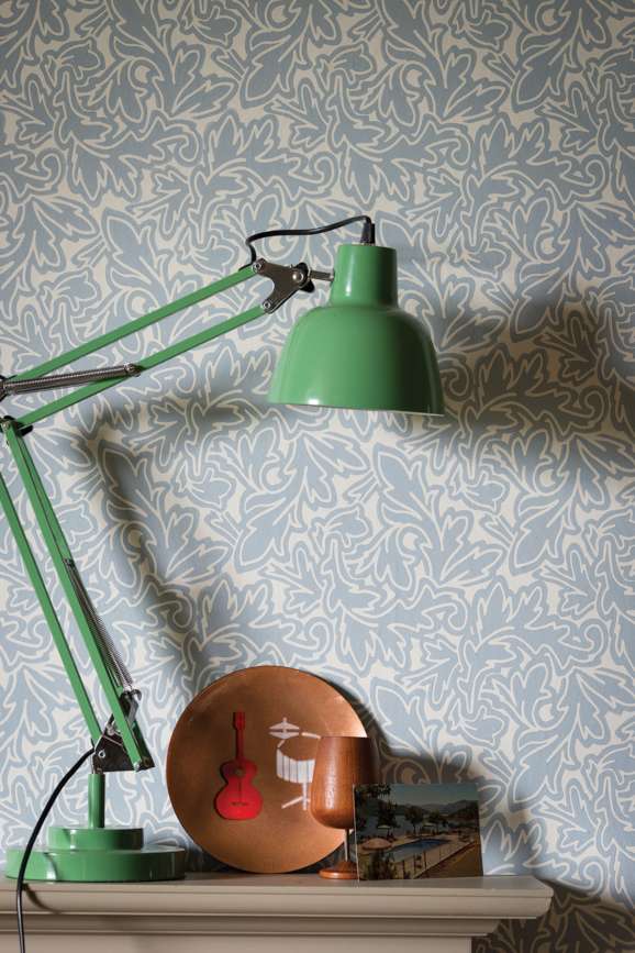 Farrow & Ball Feuille wallpaper in a room setting