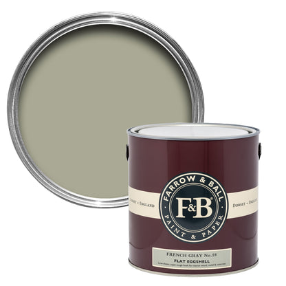 Farrow & Ball 5L Flat Eggshell French Gray No.18