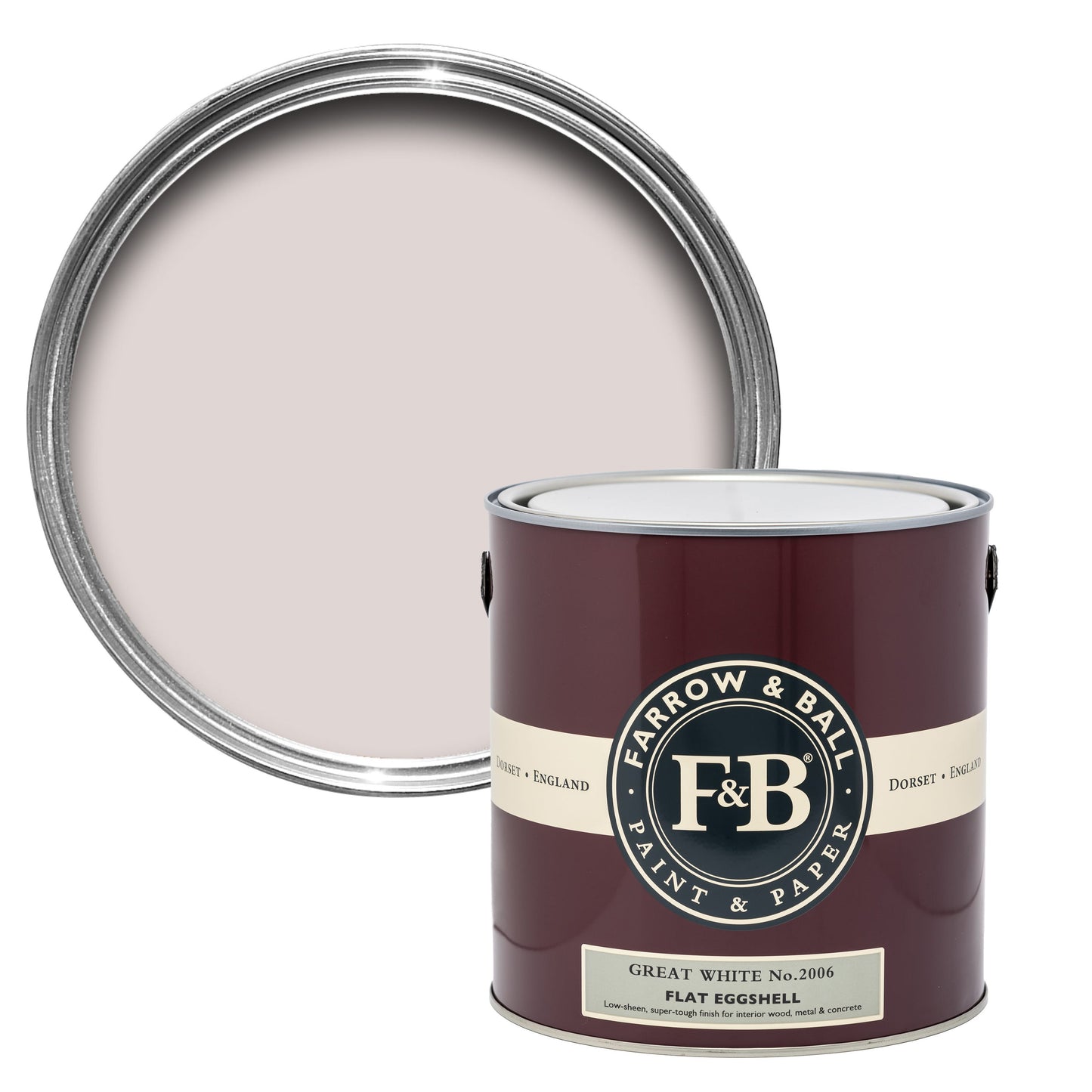 Farrow & Ball 2.5L Flat Eggshell Great White No.2006