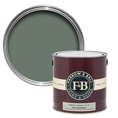 Farrow & Ball 5L Flat Eggshell Green Smoke No.47