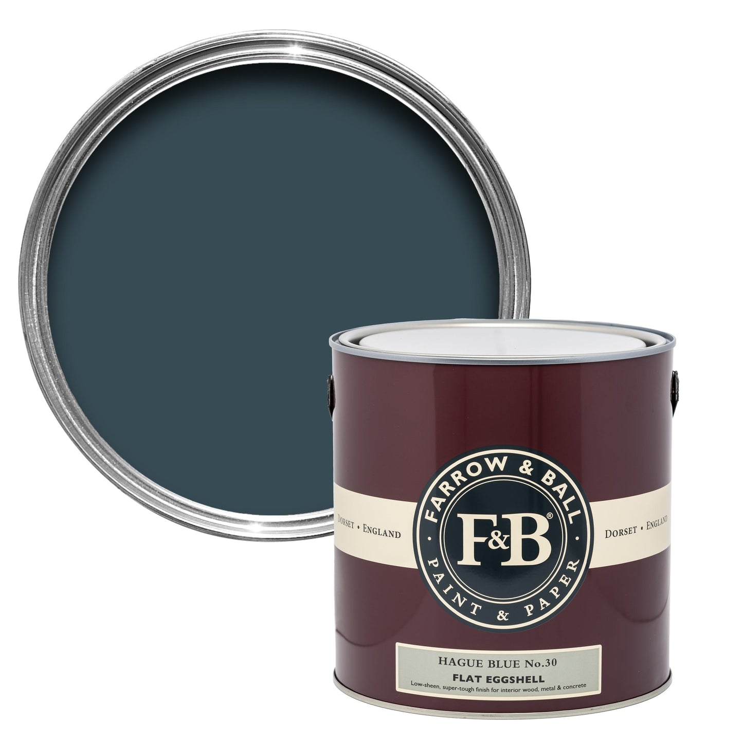 Farrow & Ball 2.5L Flat Eggshell Hague Blue No.30