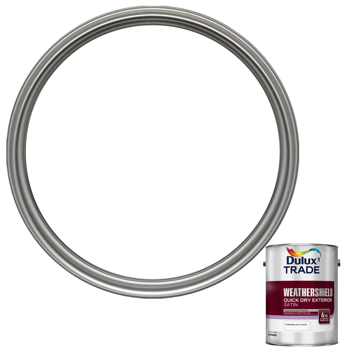Dulux Trade WeatherShield Quick Dry Exterior Satin Paint - Pure Brilliant White