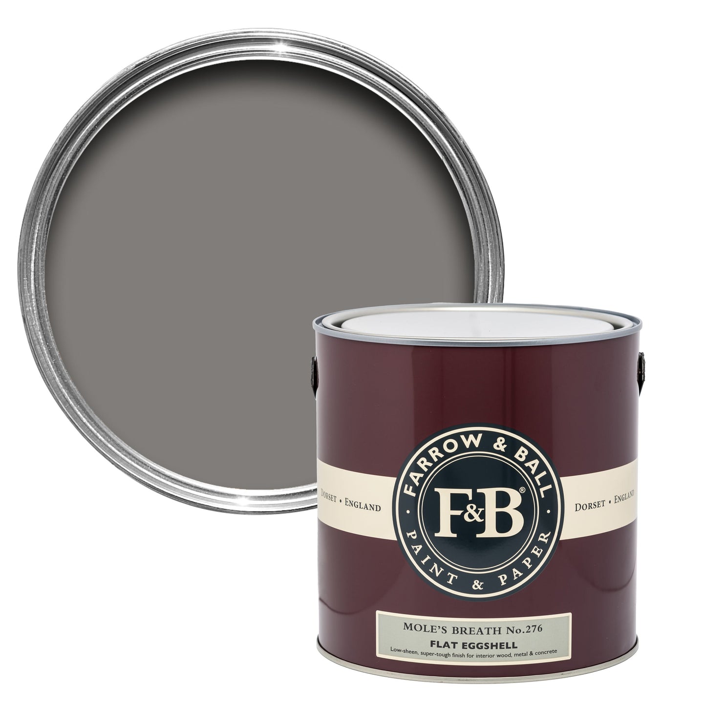 Farrow & Ball 750ml Flat Eggshell Mole's Breath No.276