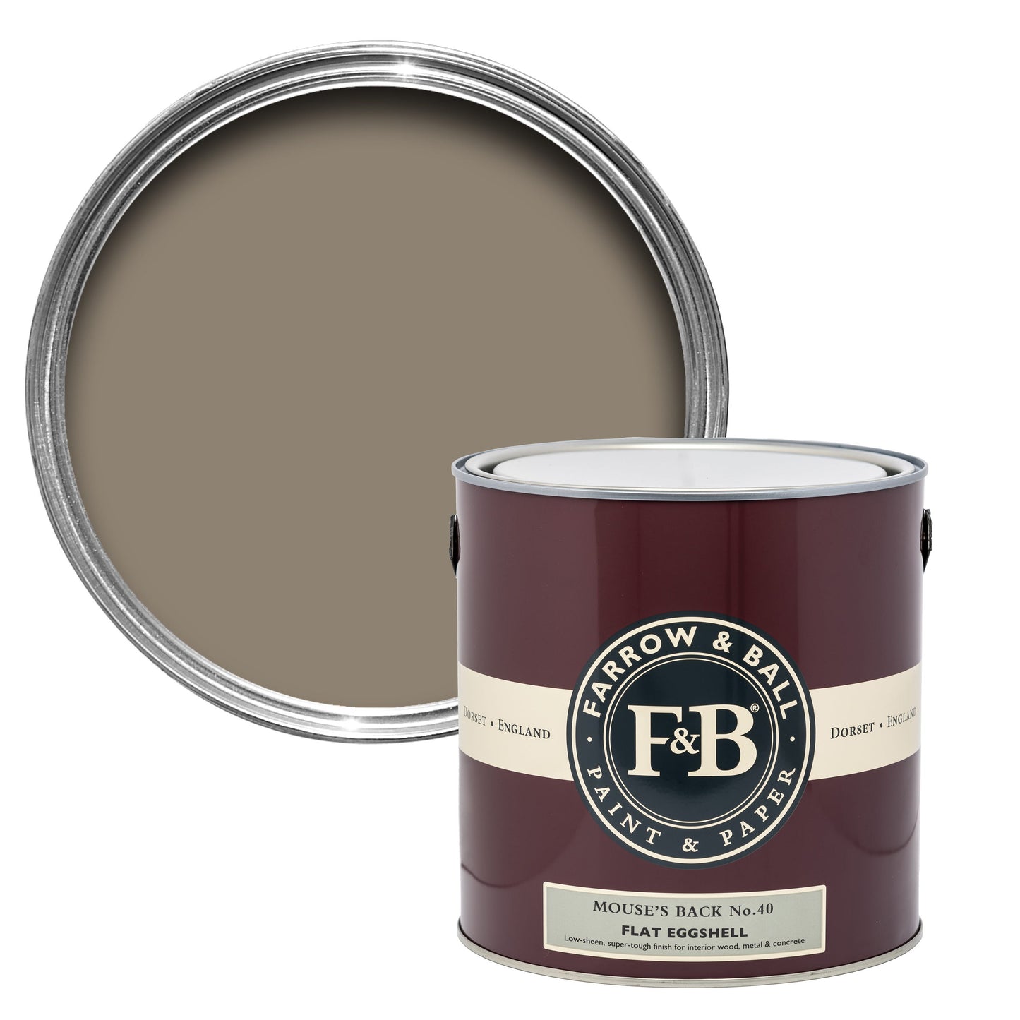 Farrow & Ball 750ml Flat Eggshell Mouse's Back No.40
