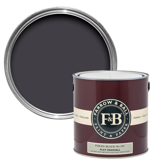 Farrow & Ball 5L Flat Eggshell Paean Black No.294