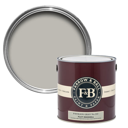 Farrow & Ball 750ml Flat Eggshell Pavilion Gray No.242