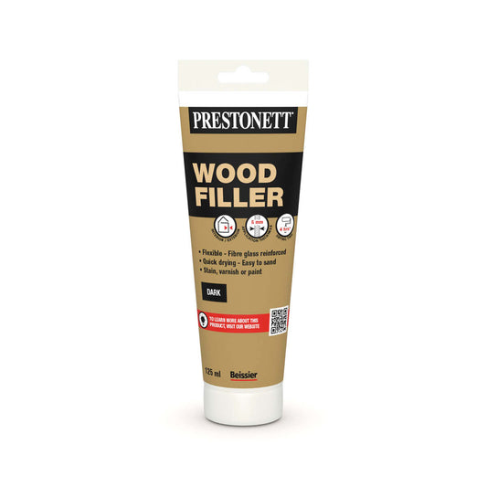 Prestonett Ready Mixed Interior and Exterior Wood Filler 125ml (Dark)