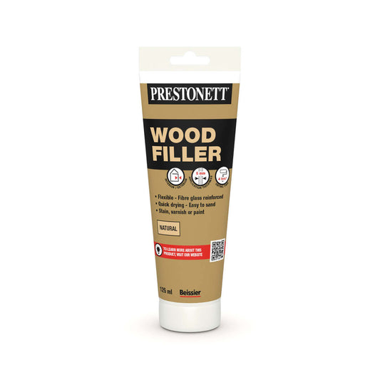 Prestonett Ready Mixed Interior and Exterior Wood Filler 125ml (Natural)