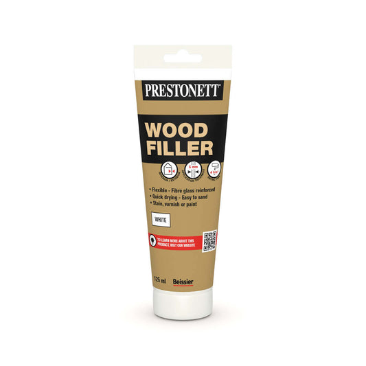 Prestonett Ready Mixed Interior and Exterior Wood Filler 125ml (White)
