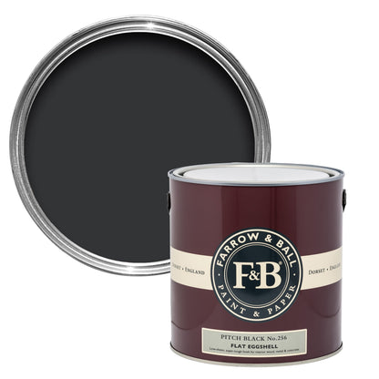 Farrow & Ball 750ml Flat Eggshell Pitch Black No.256