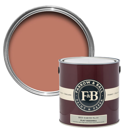 Farrow & Ball 5L Flat Eggshell Red Earth No.64