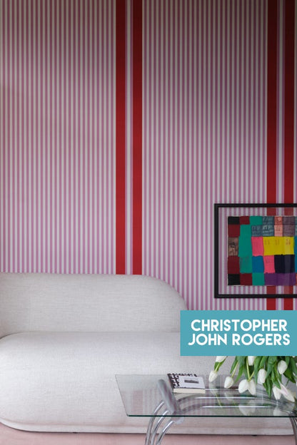Farrow & Ball Stripe wallpaper in a room setting